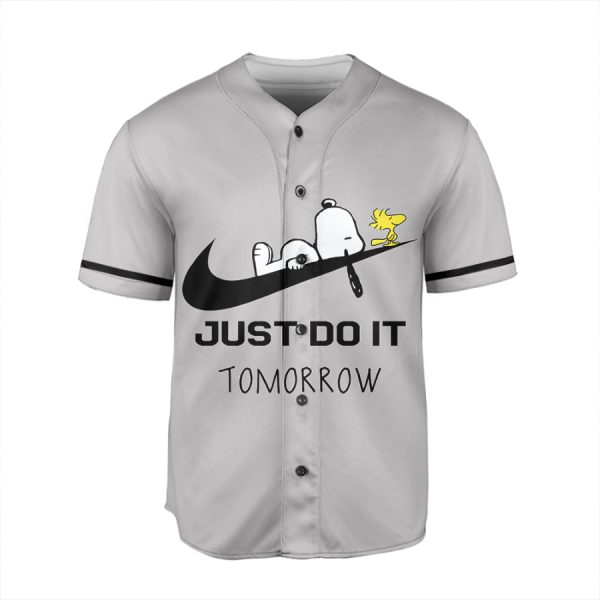 Peanuts Cartoon Snoopy X Nike Just Do It Tomorrow Jersey Shirt