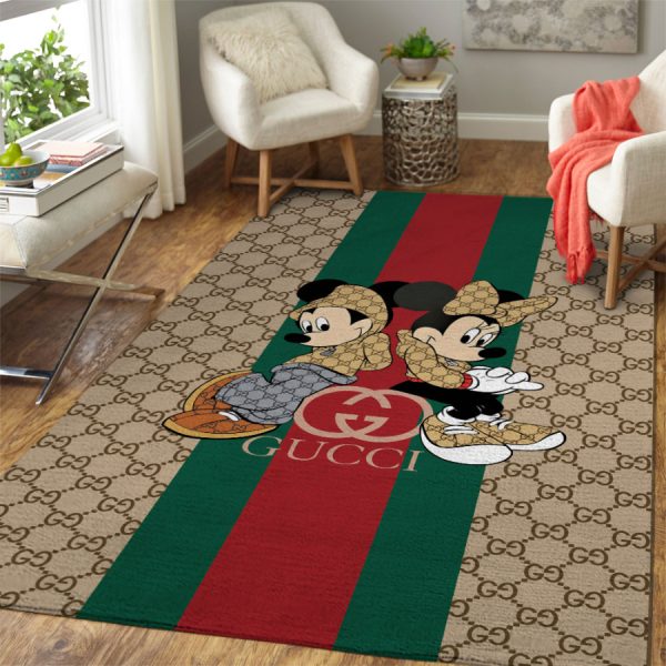 Cartoon Couple Mickey Mouse Minnie Mouse Gucci Rug