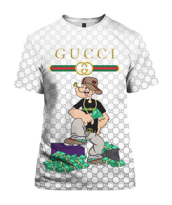 Cartoon Rich Popeye Gucci Fashion Men T-Shirt