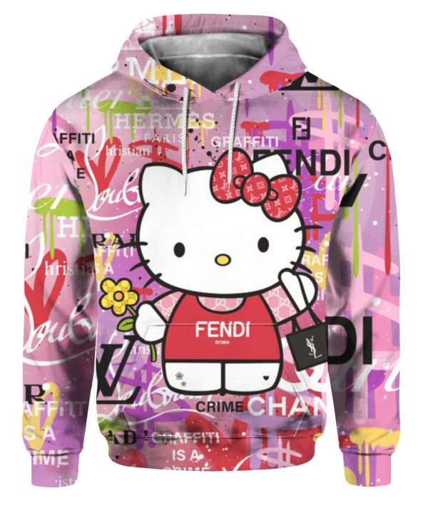 Hello Kitty Gucci Fendi Louis Vuitton Hoodie