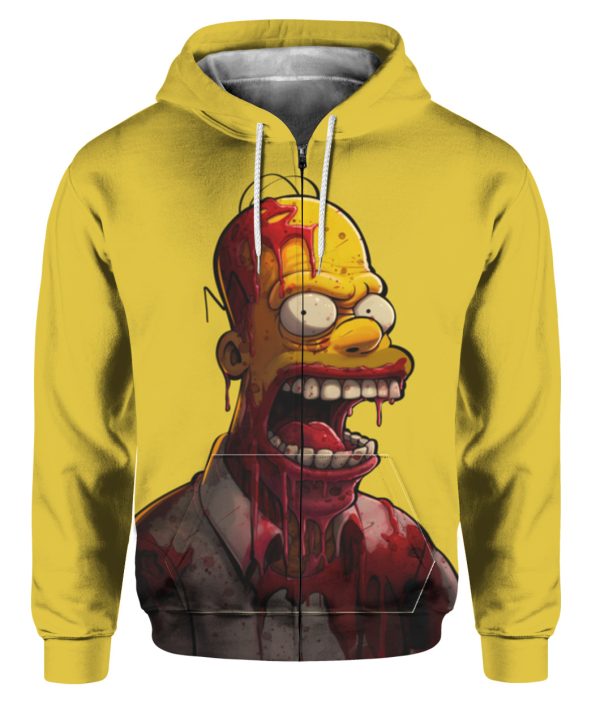 Homer Simpson Bloody Zip Hoodie